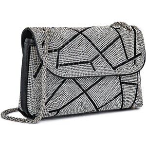 🆕Women's Black Crossbody Purses Crystal Bag Clutch Purse with Chain Handbags